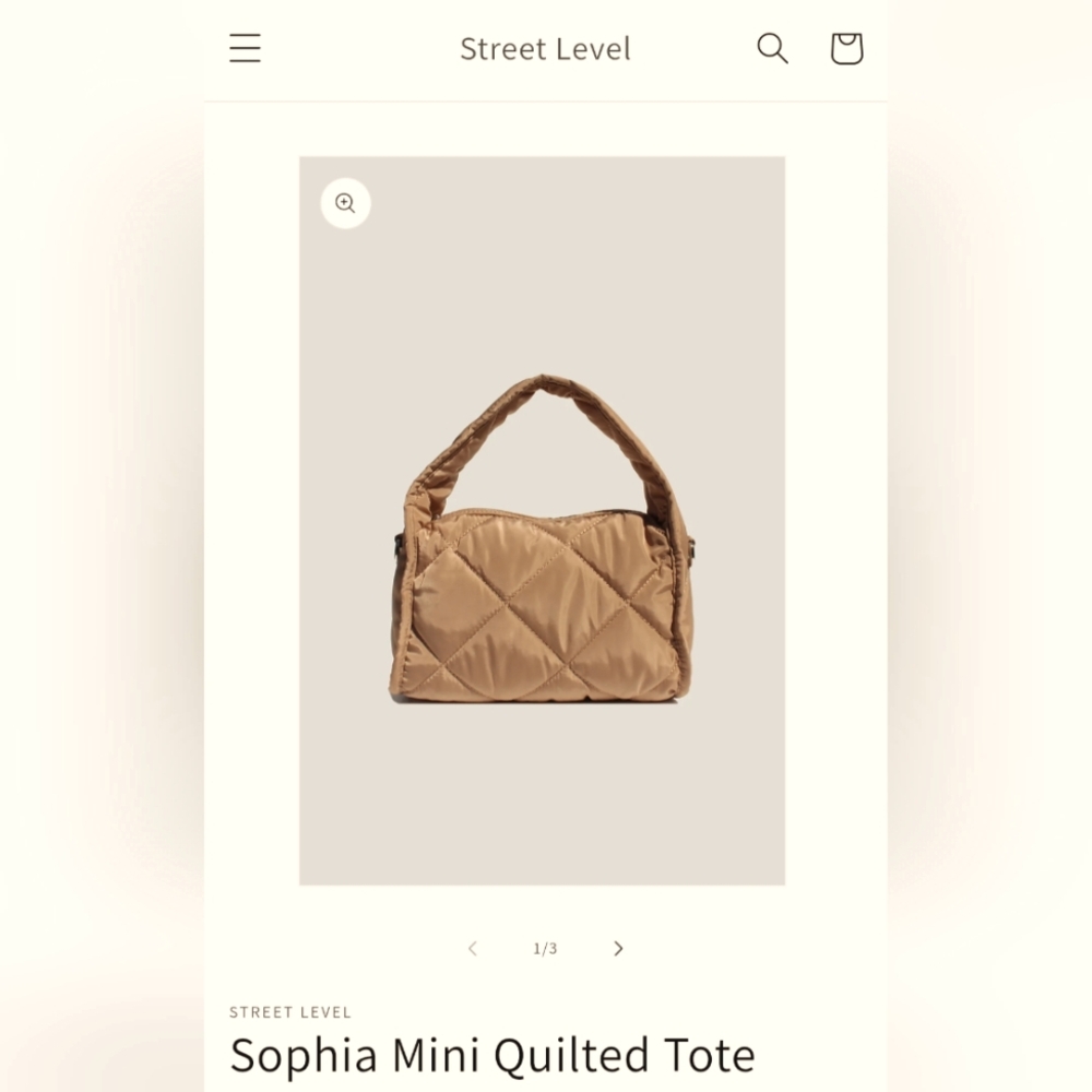 Sophia Mini Quilted Crossbody Tote In Sand